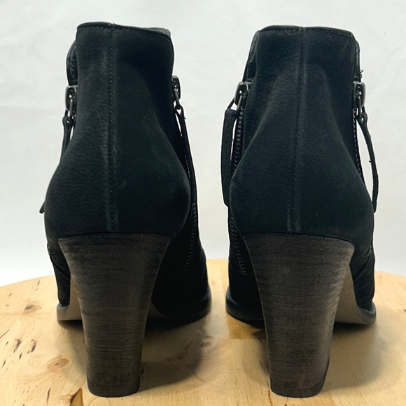 PAUL‎ GREEN Malibu Sliced Zip Chunky Black Nubuck Sisal Ankle Bootie - Size 6 - Picture 7 of 10